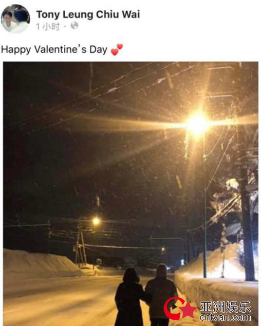 梁朝伟罕见秀恩爱 与刘嘉玲浪漫牵手雪地散步