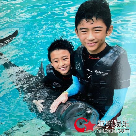 张柏芝儿子海豚合照曝光 兄弟俩满脸灿笑神似谢霆锋!