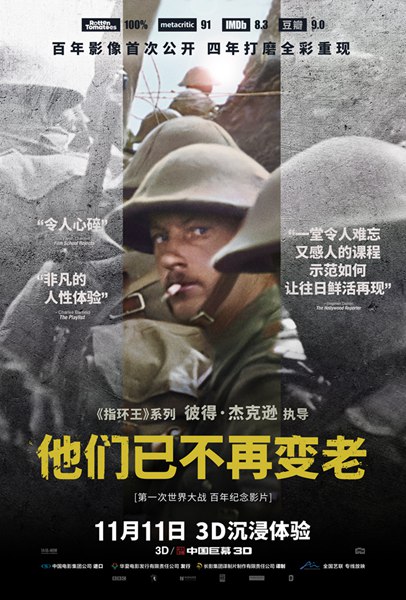 《他们已不再变老》素材还能拍10部影片