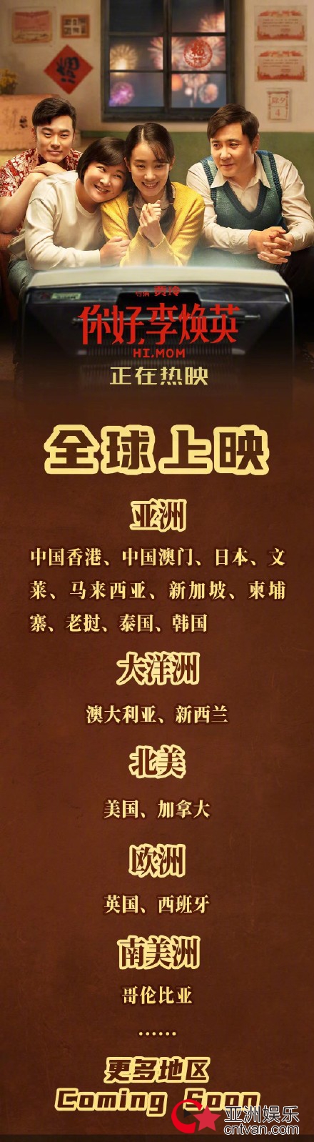 你好李焕英即将全球上映 目前内地票房已超52亿元